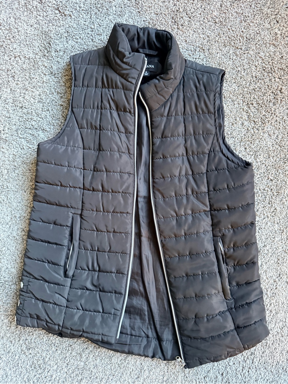 Zenana Outfitters Quilted Puffer Vest - Charcoal Black